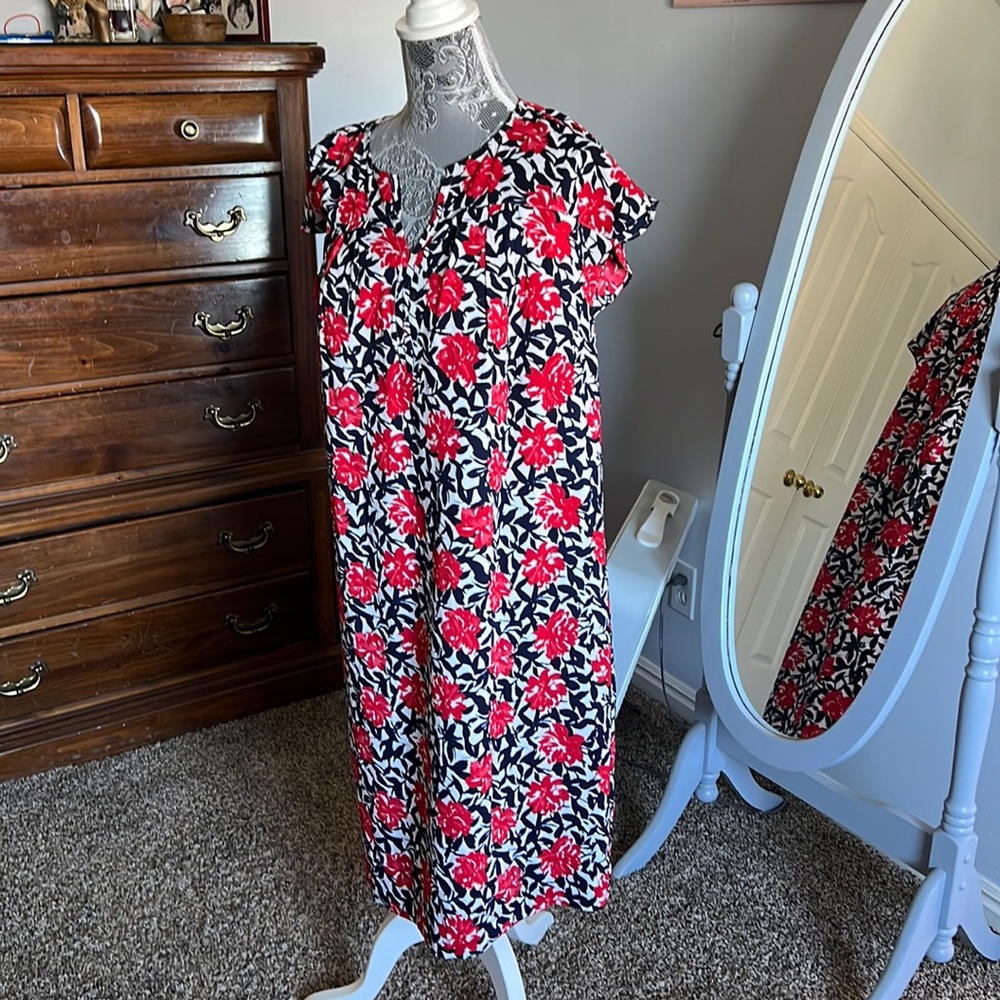 Talbots red white and blue dress